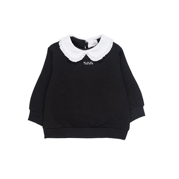 Sweat-Shirt À Col - Noir