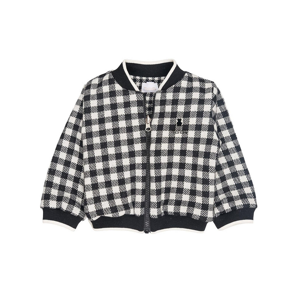 Veste Bomber À Carreaux Noirs
