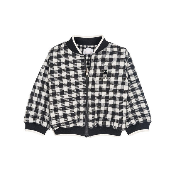 Veste Bomber À Carreaux Noirs