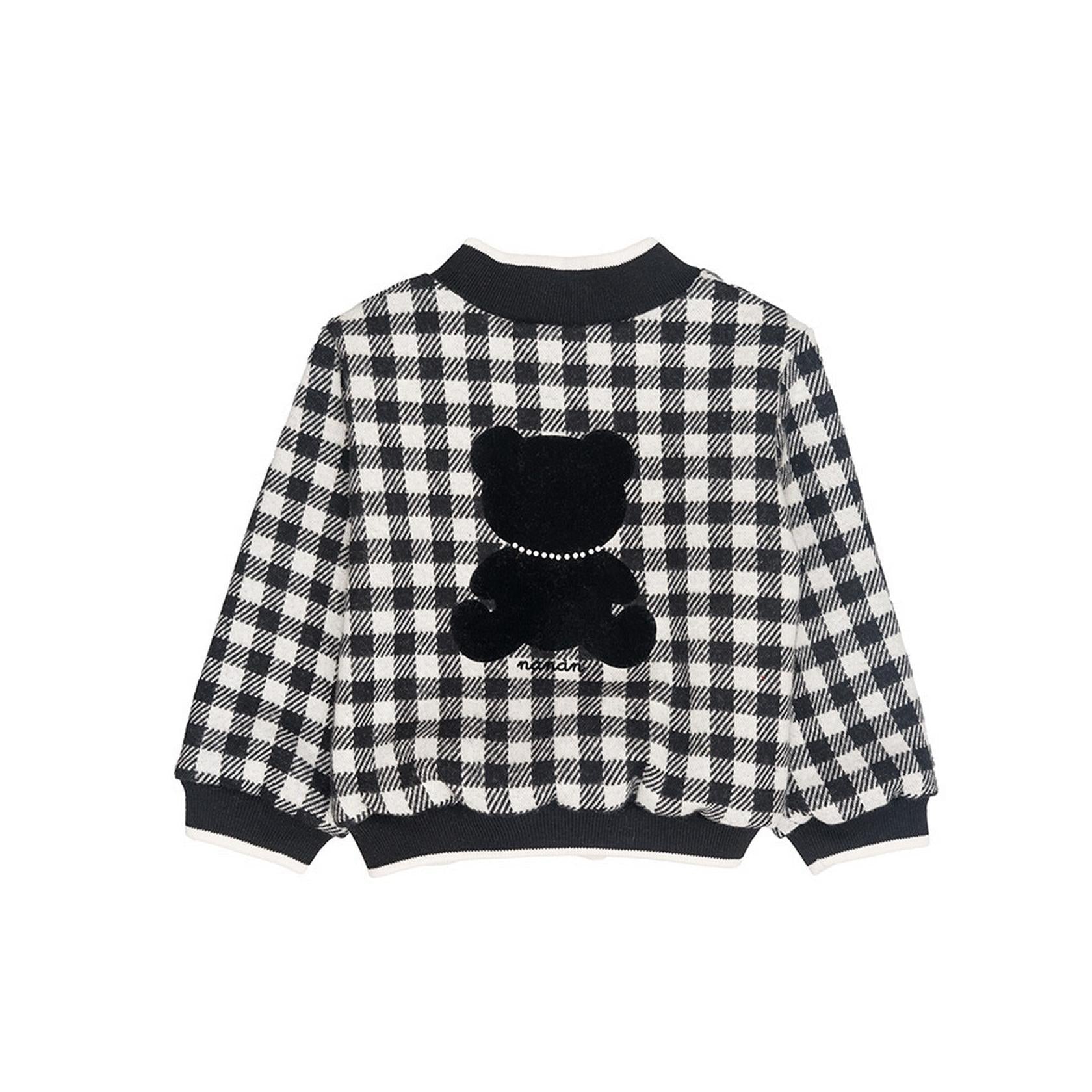 Veste Bomber À Carreaux Noirs