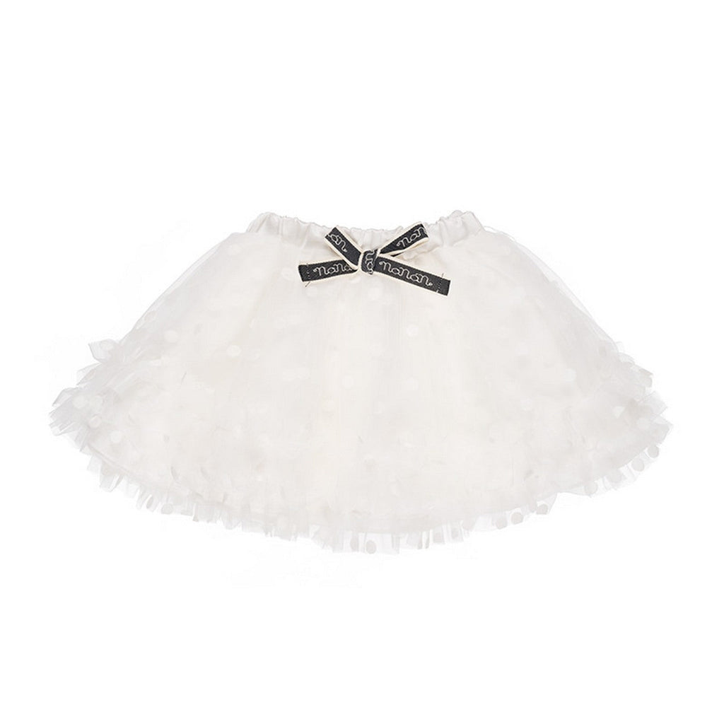 Jupe En Tulle À Pois Crème