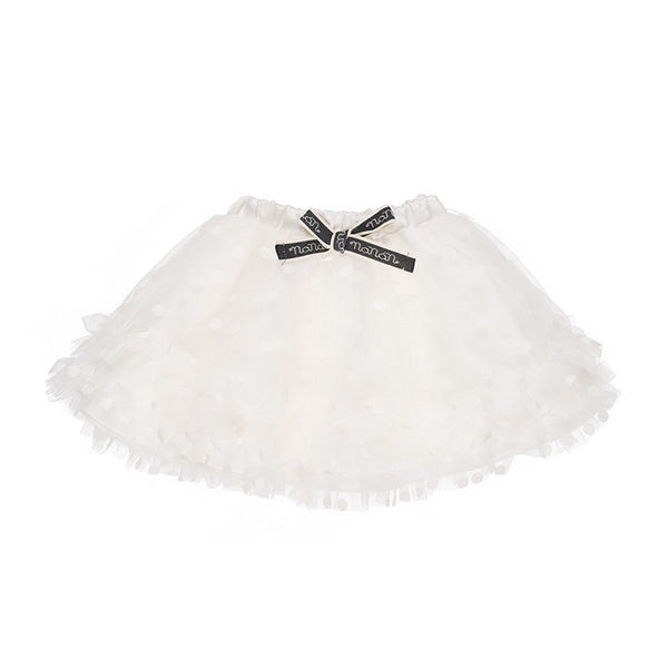 Jupe En Tulle À Pois Crème