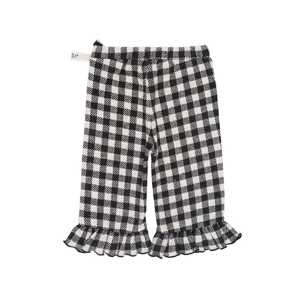 Pantalon Palazzo À Carreaux Noirs
