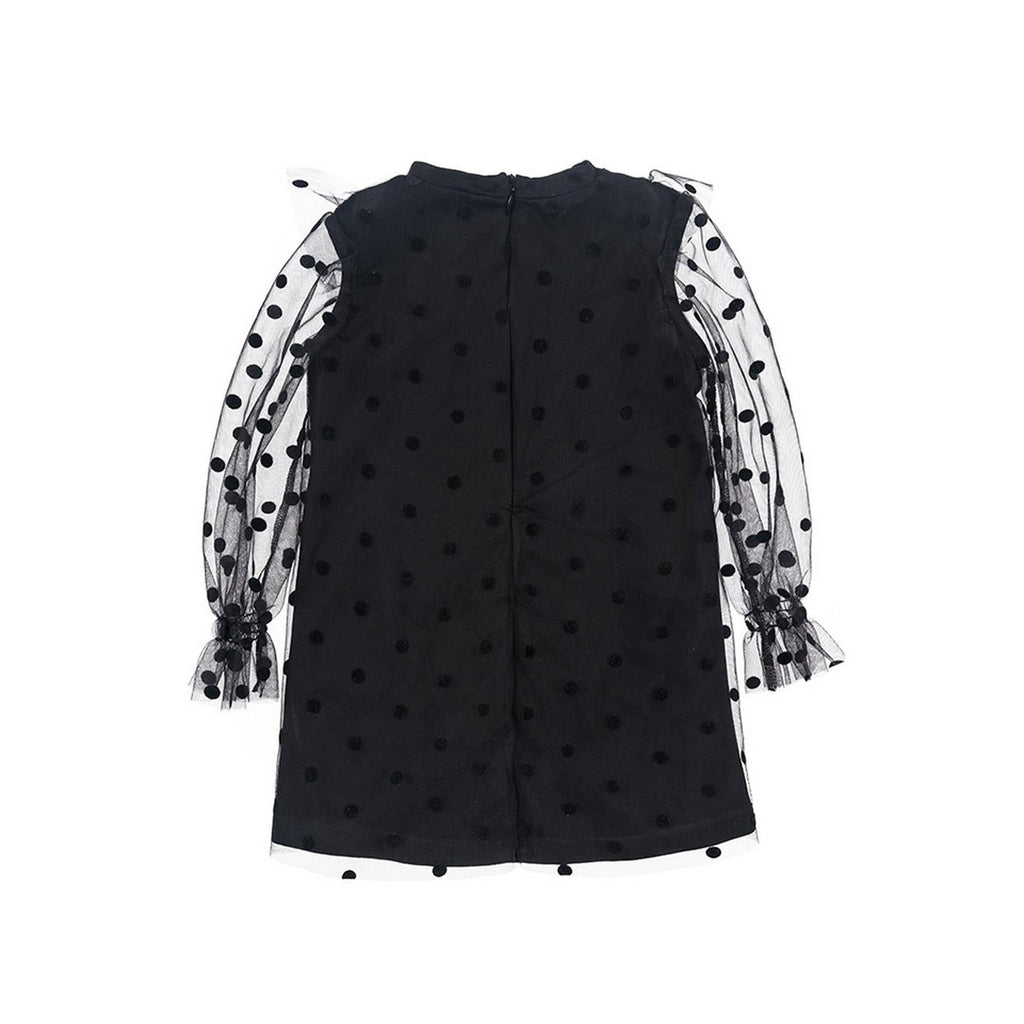Robe En Jersey Noir Et Tulle