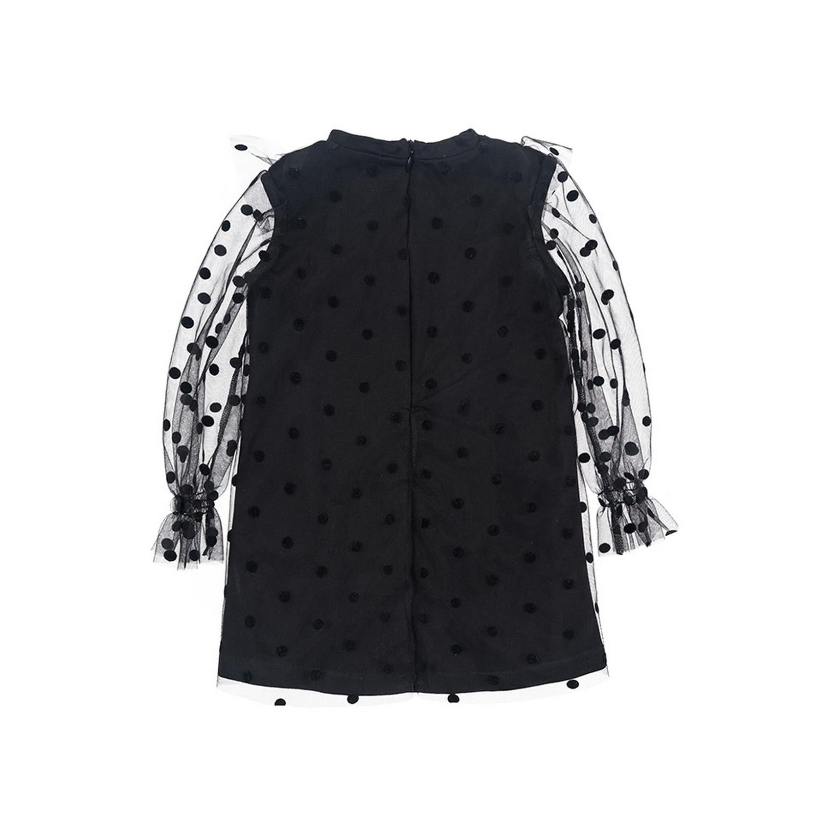 Robe En Jersey Noir Et Tulle