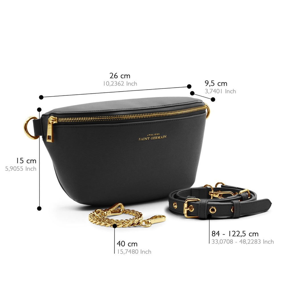 Sac Bandoulière Banane Luxe Ibiza - Noir