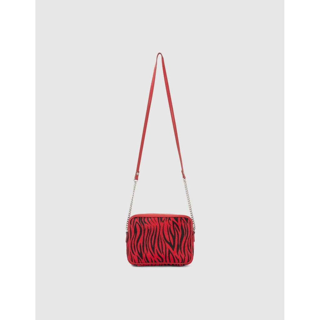 IKKS - Sac Boxy The Lover Effet Pony Zèbre Noir Et Rouge - Vermillon