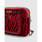 IKKS - Sac Boxy The Lover Effet Pony Zèbre Noir Et Rouge - Vermillon