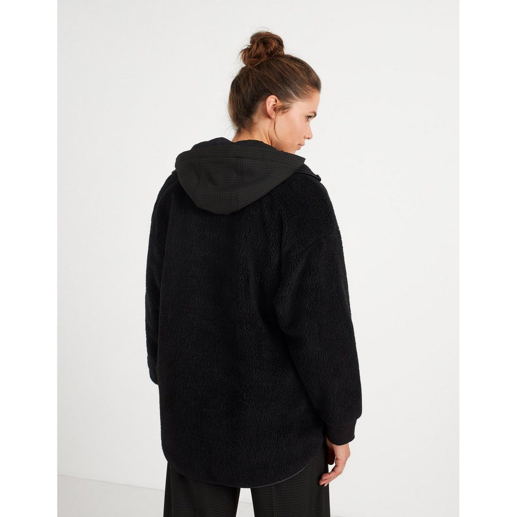 IKKS - Veste Noire Sherpa À Col Camionneur Et Capuche I.Code - Noir