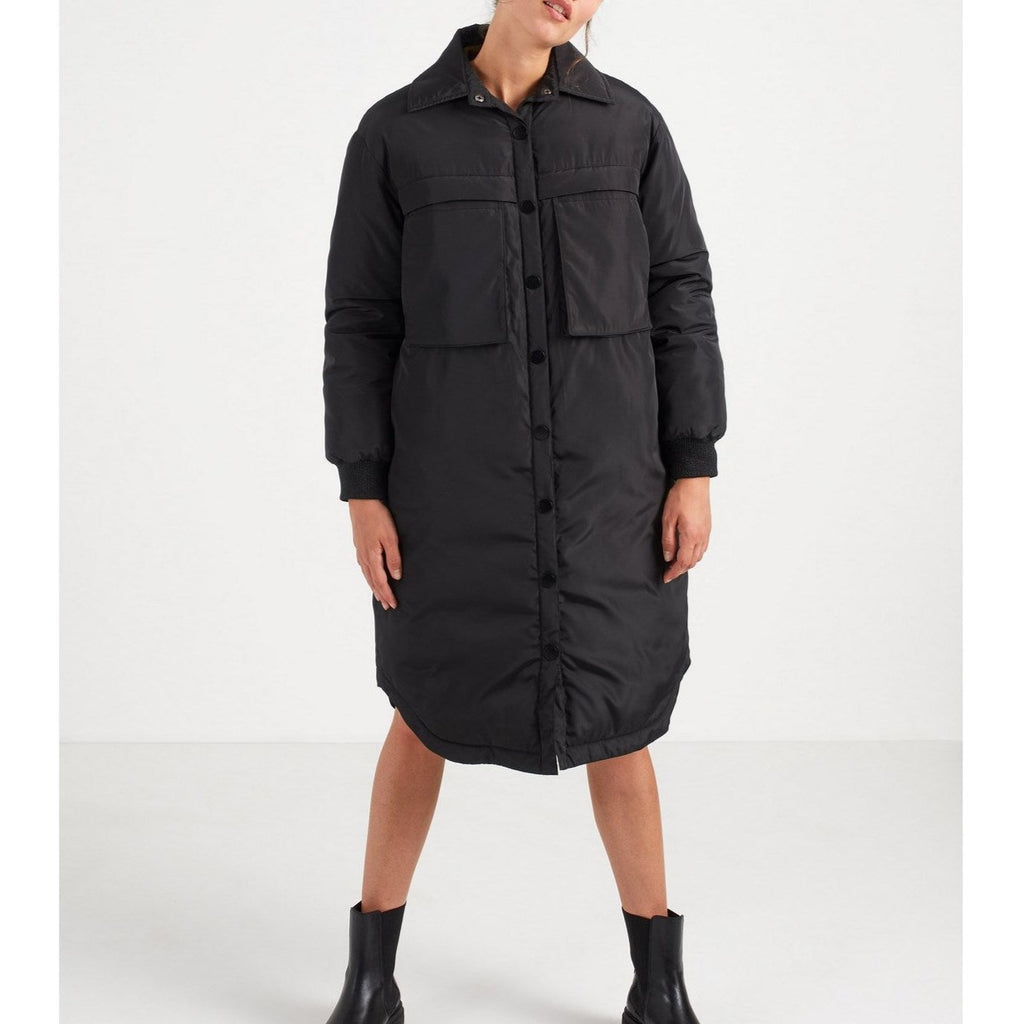 IKKS - Doudoune Longue Noire Avec Maxi Poches I.Code - Noir