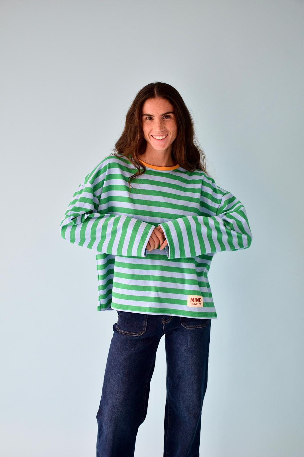 T-Shirt Núria Vert Et Bleu