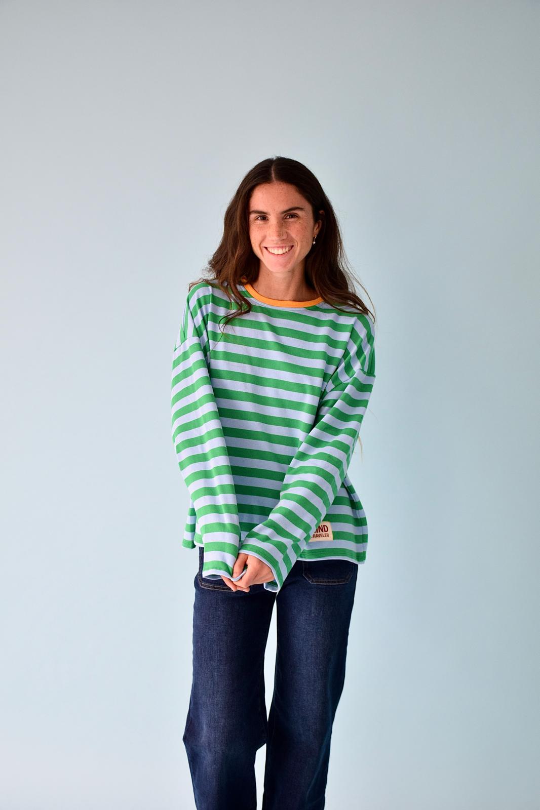 T-Shirt Núria Vert Et Bleu