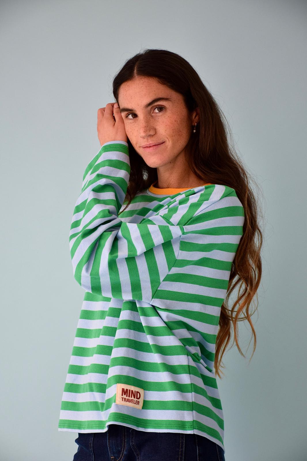 T-Shirt Núria Vert Et Bleu