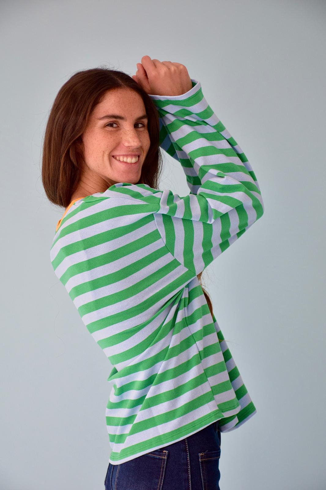 T-Shirt Núria Vert Et Bleu