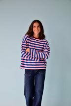 T-Shirt Núria Bleu Et Rose
