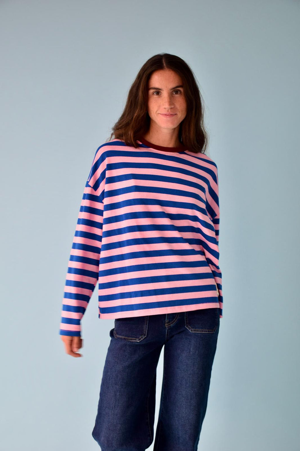 T-Shirt Núria Bleu Et Rose