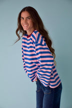 T-Shirt Núria Bleu Et Rose