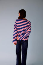 T-Shirt Núria Bleu Et Rose