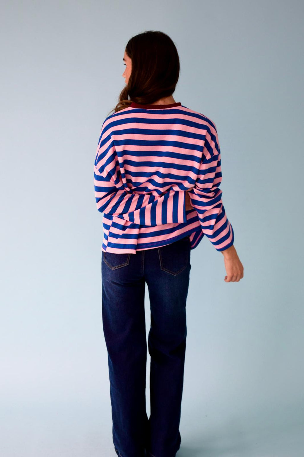 T-Shirt Núria Bleu Et Rose