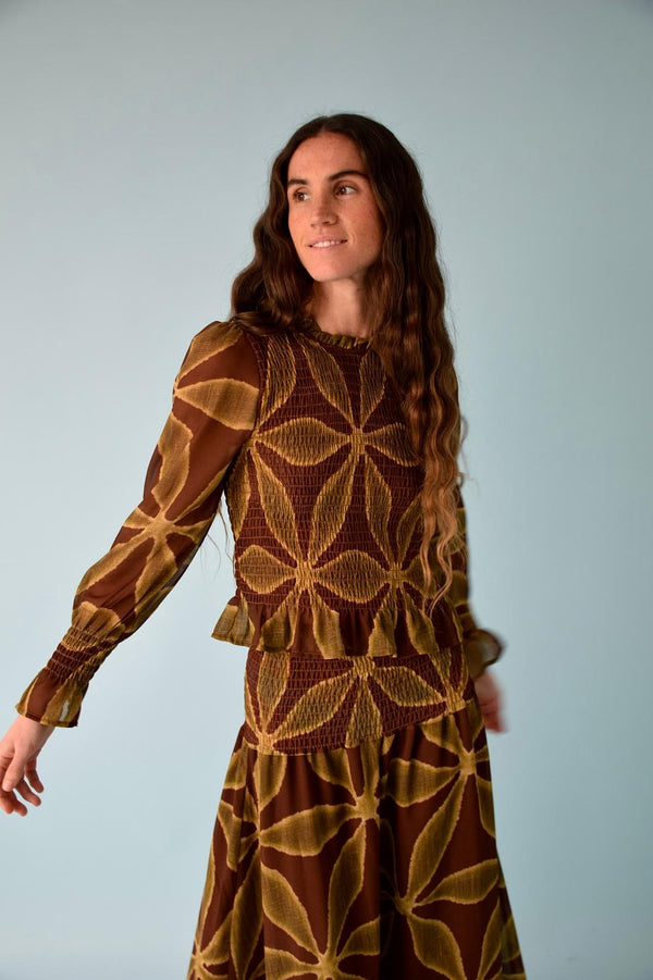 Blouse Trèfle Chía Vert Et Marron
