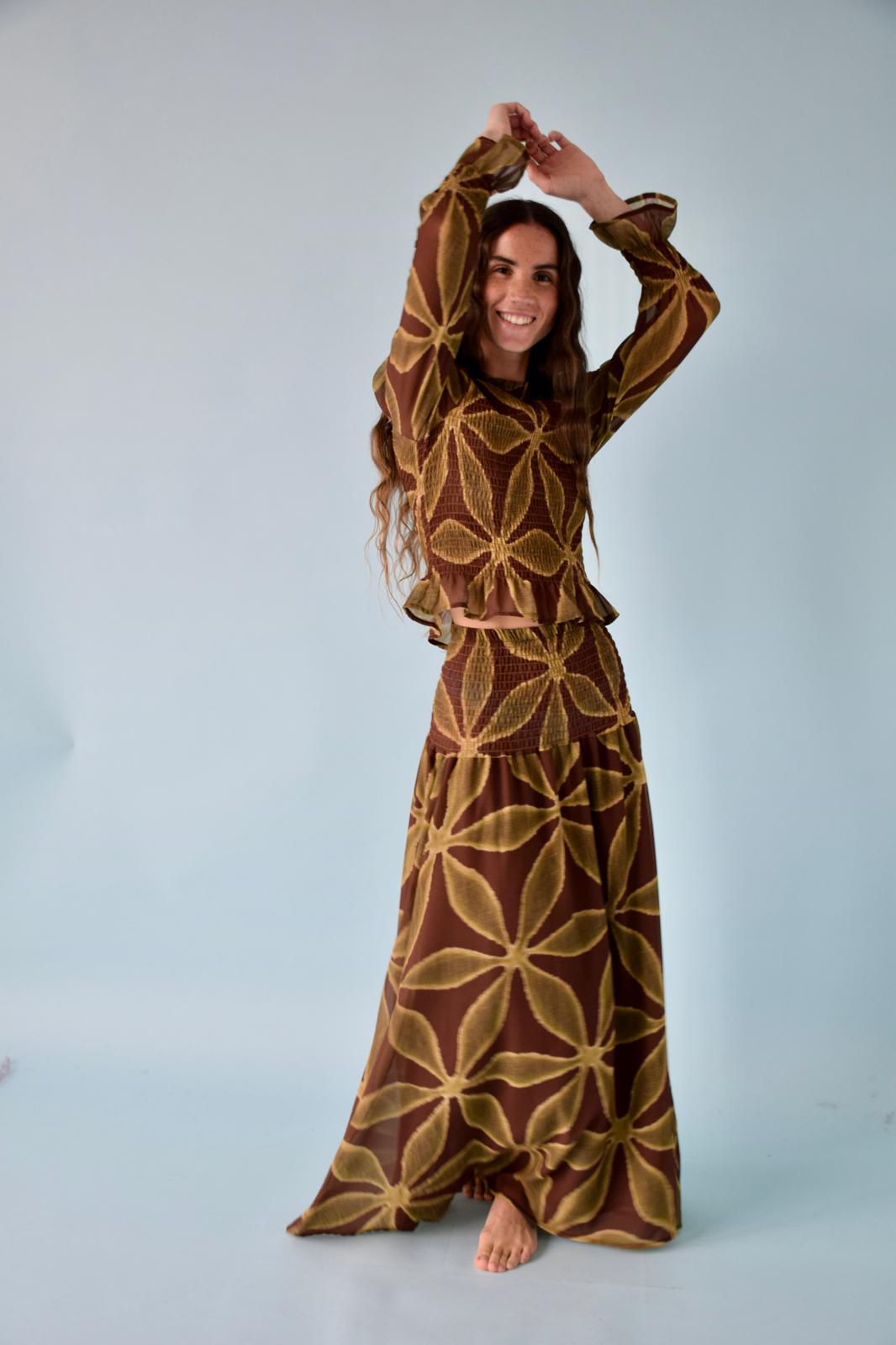 Blouse Trèfle Chía Vert Et Marron