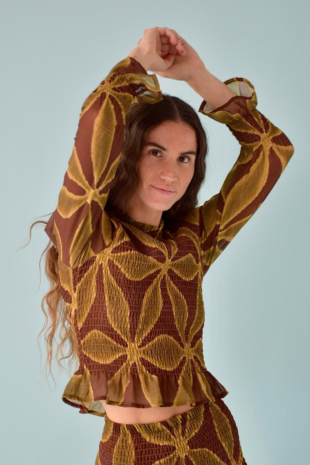 Blouse Trèfle Chía Vert Et Marron