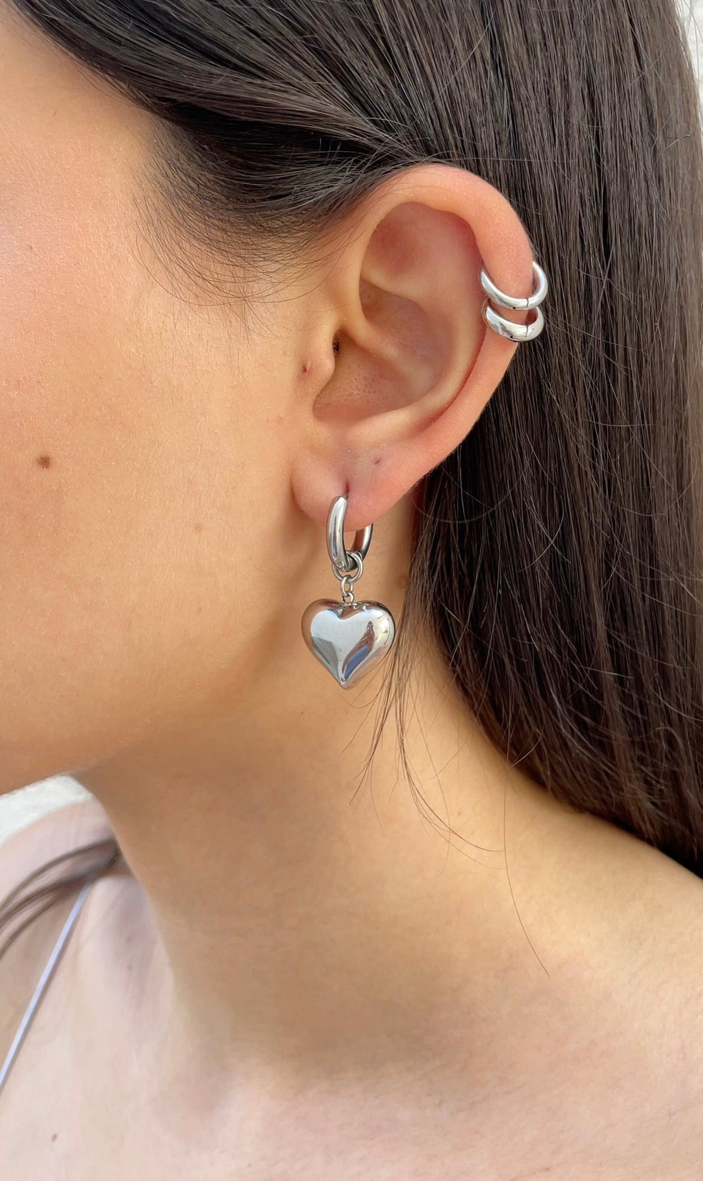 Boucles D'Oreilles Heart X Hoops