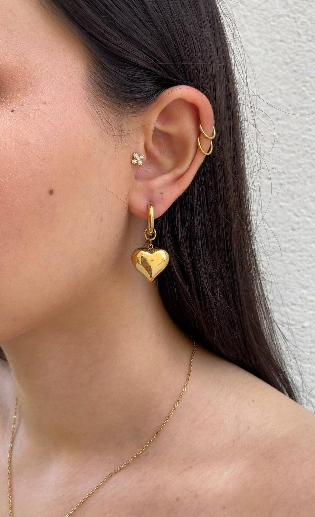 Boucles D'Oreilles Heart X Hoops