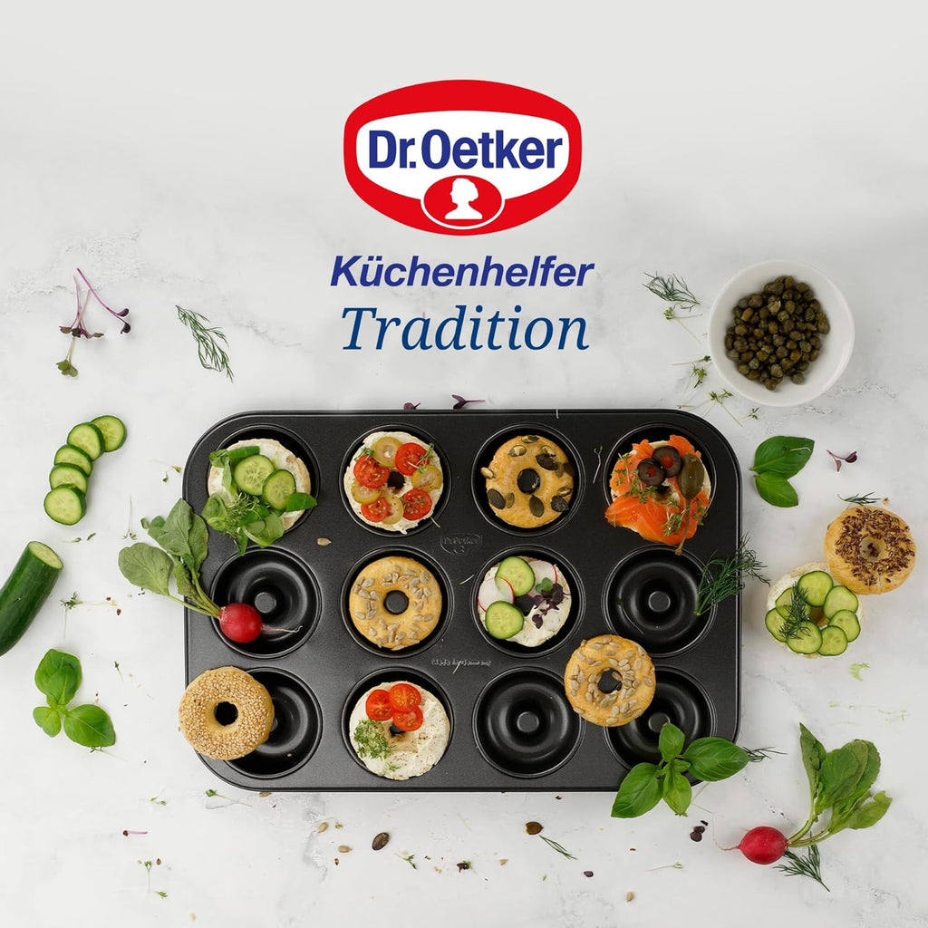 Dr Oetker - Ensemble De 2 Moules Donut Et Bagel 12 Empreintes 26,5 X 38,5 Cm Dr. Oetker Tradition - Noir