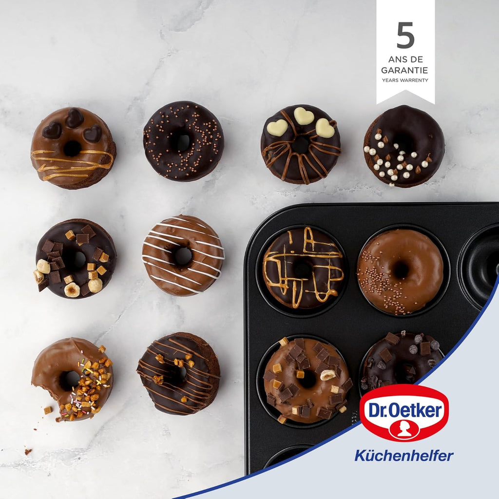 Dr Oetker - Ensemble De 2 Moules Donut Et Bagel 12 Empreintes 26,5 X 38,5 Cm Dr. Oetker Tradition - Noir