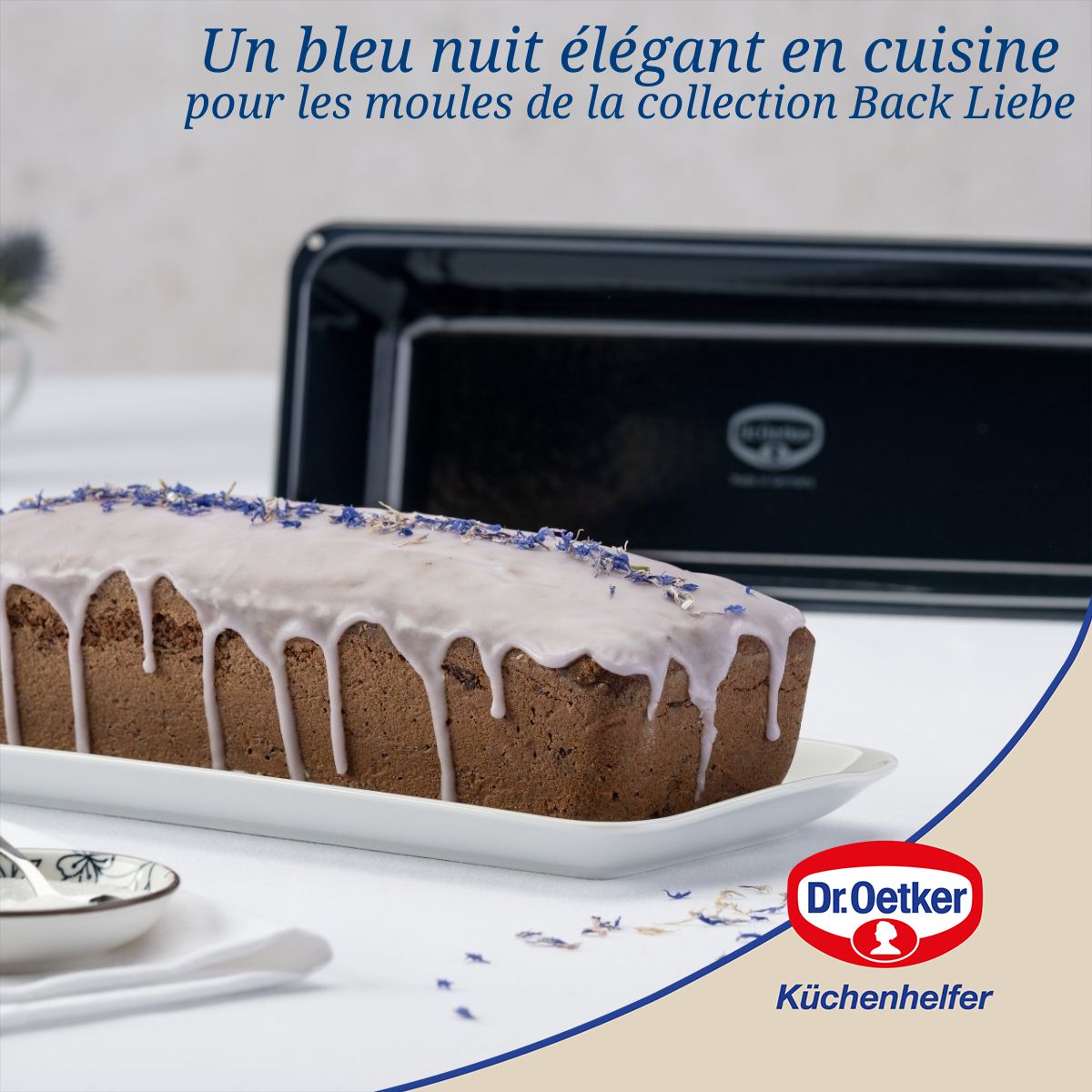 Dr Oetker - Lot De 2 Moules À Gâteaux 30/30 Cm En Acier Émaillé Dr Oetker Back-Liebe - Bleu