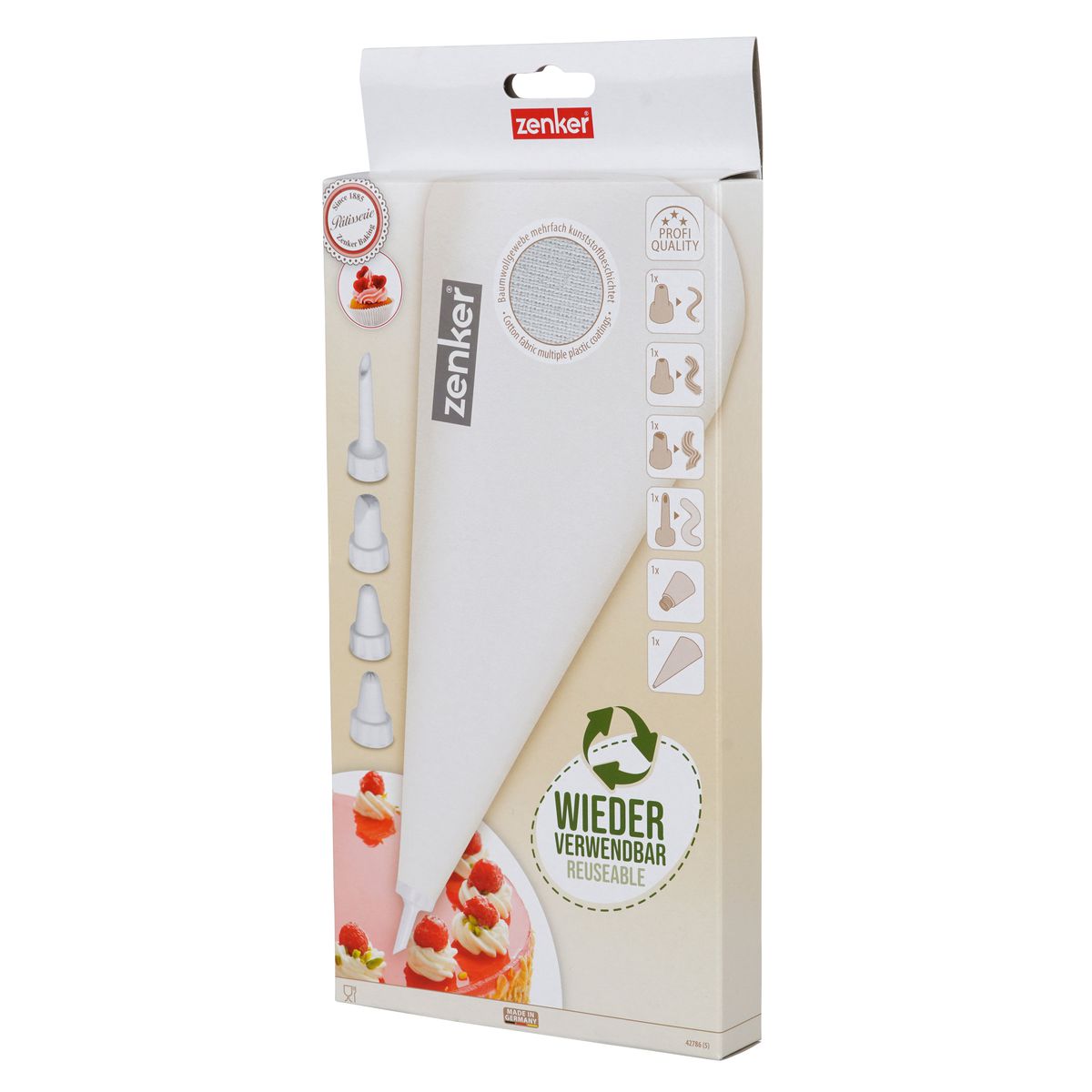 Zenker - Set De 2 Ustensiles De Pâtisserie Poche À Douille Avec Embouts Zenker Smart Pastry - Blanc