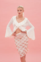 Jupe Midi En Sequins Sirène - Rose
