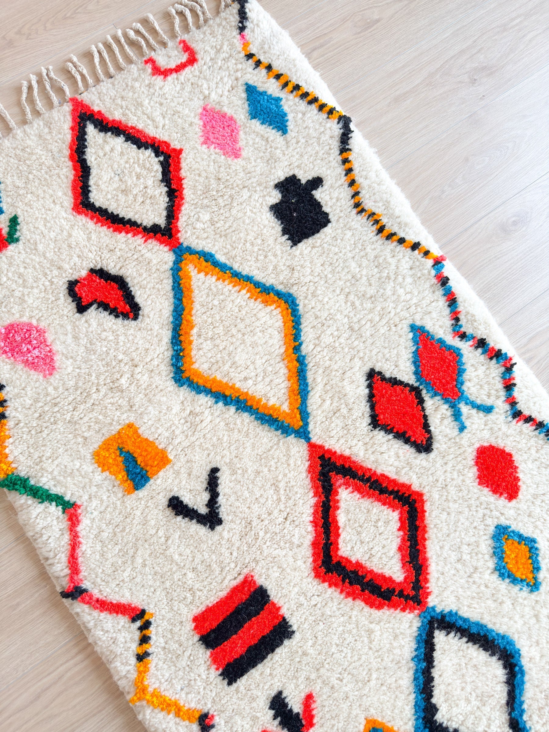 Tapis De Couloir Berbère Coloré - 91 X 257 Cm - N°2142