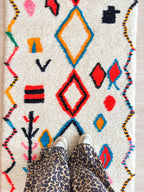 Tapis De Couloir Berbère Coloré - 91 X 257 Cm - N°2142