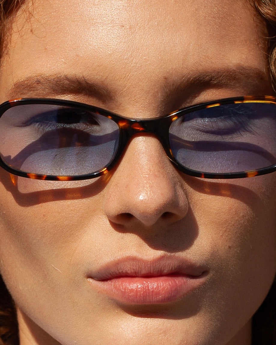 Lunettes De Soleil Riley - Écaille Et Bleu - Mixte