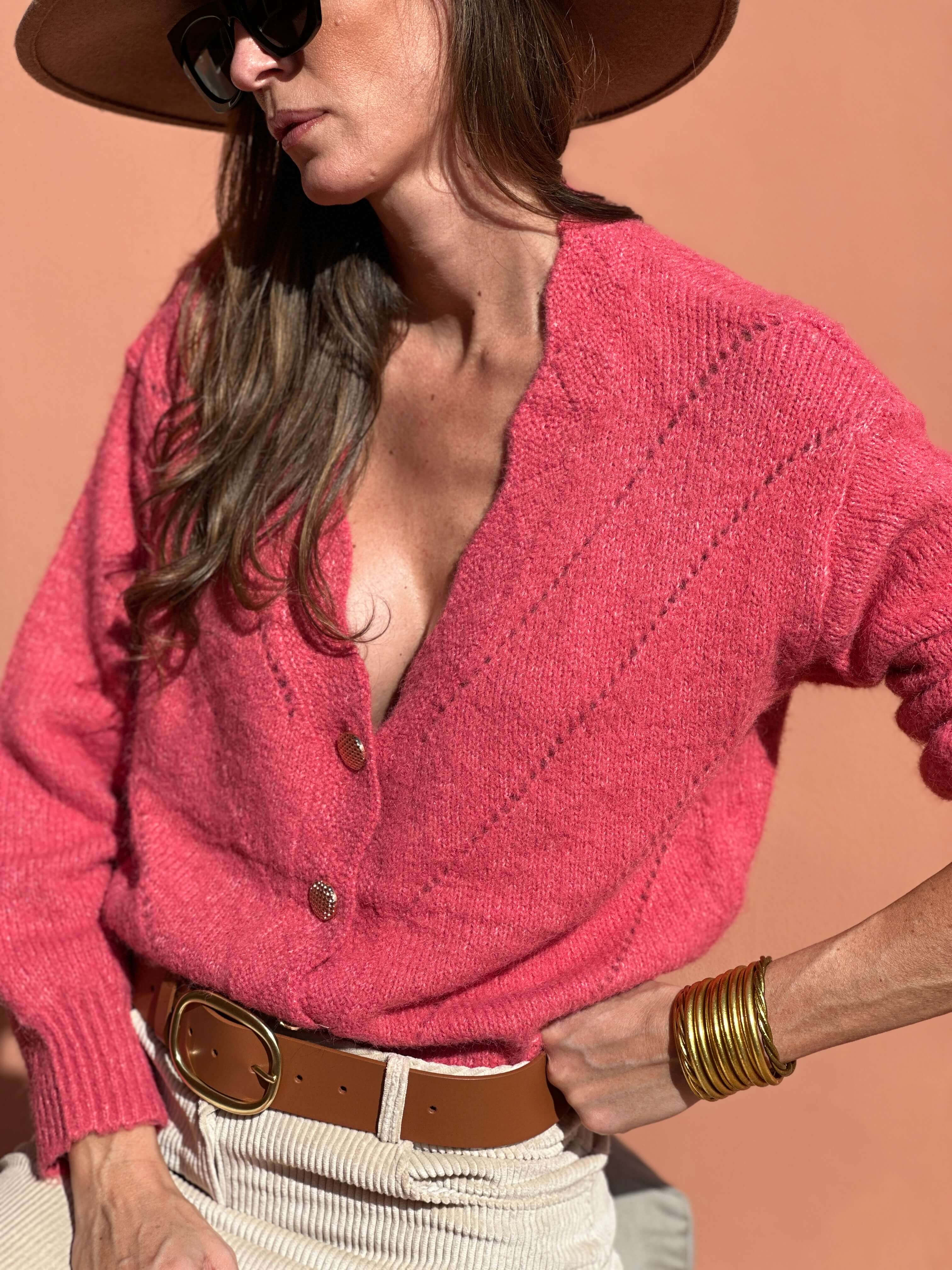 Cardigan Vicky - Framboise