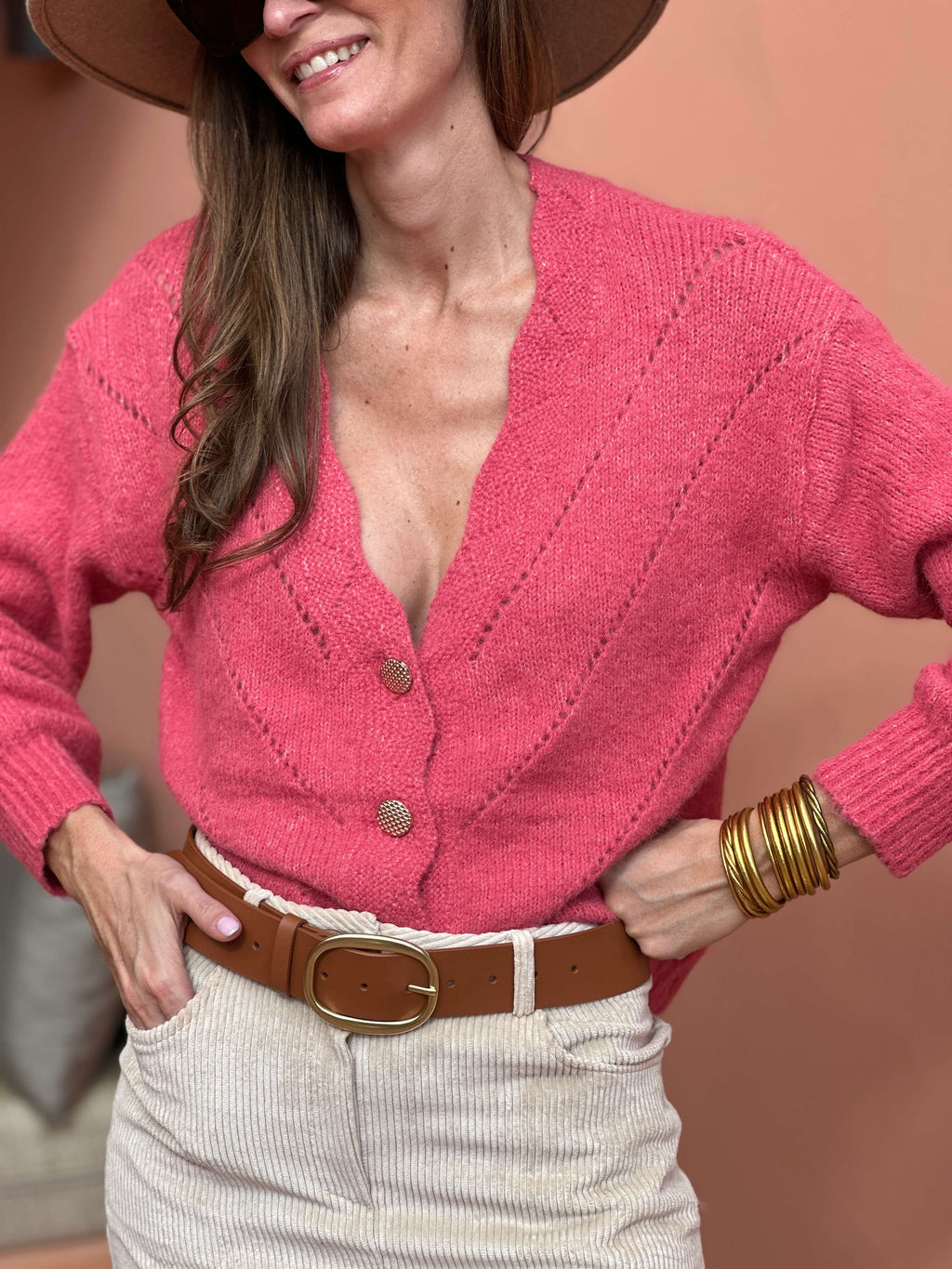 Cardigan Vicky - Framboise