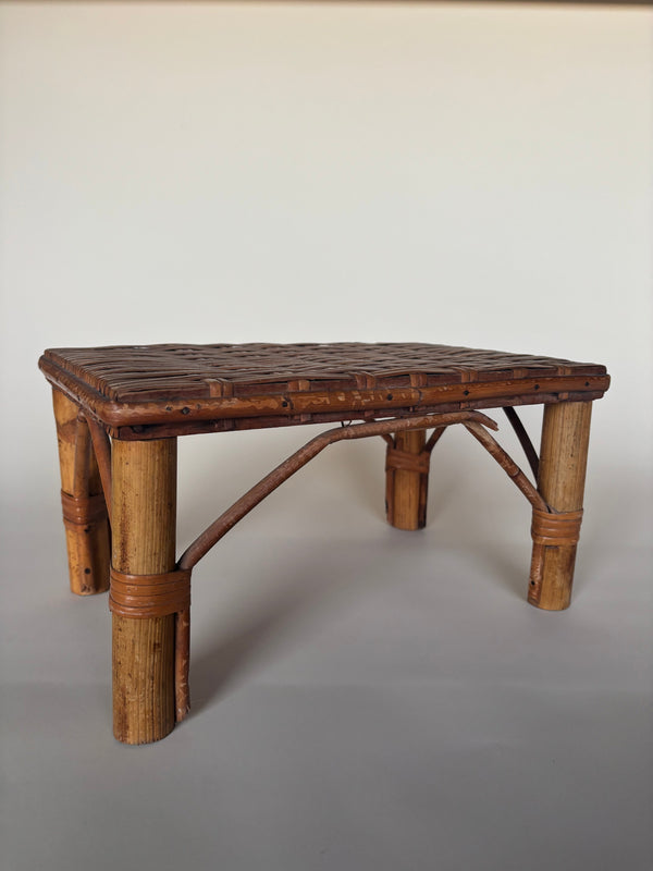 Tabouret Vintage Assise Rotin