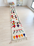 Tapis De Couloir Berbère Coloré 88 X 430 Cm - N°1989