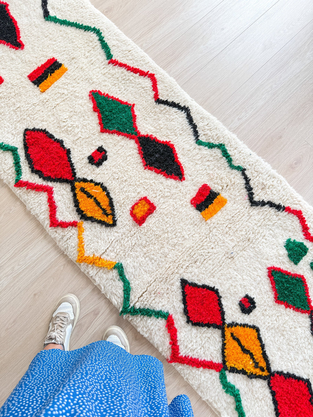 Tapis De Couloir Berbère Coloré 88 X 430 Cm - N°1989