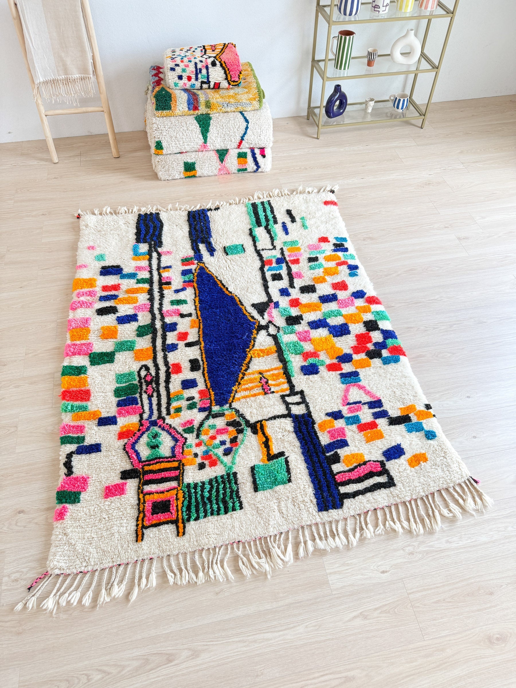 Tapis Berbère Coloré 157 X 221 Cm - N°1953