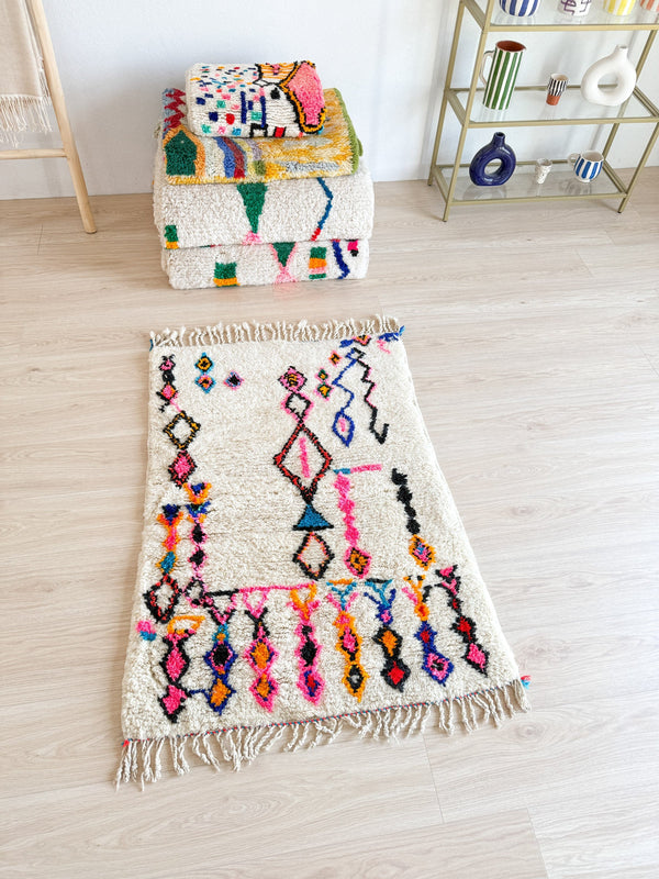 Tapis Berbère Coloré 87 X 141 Cm - N°1915