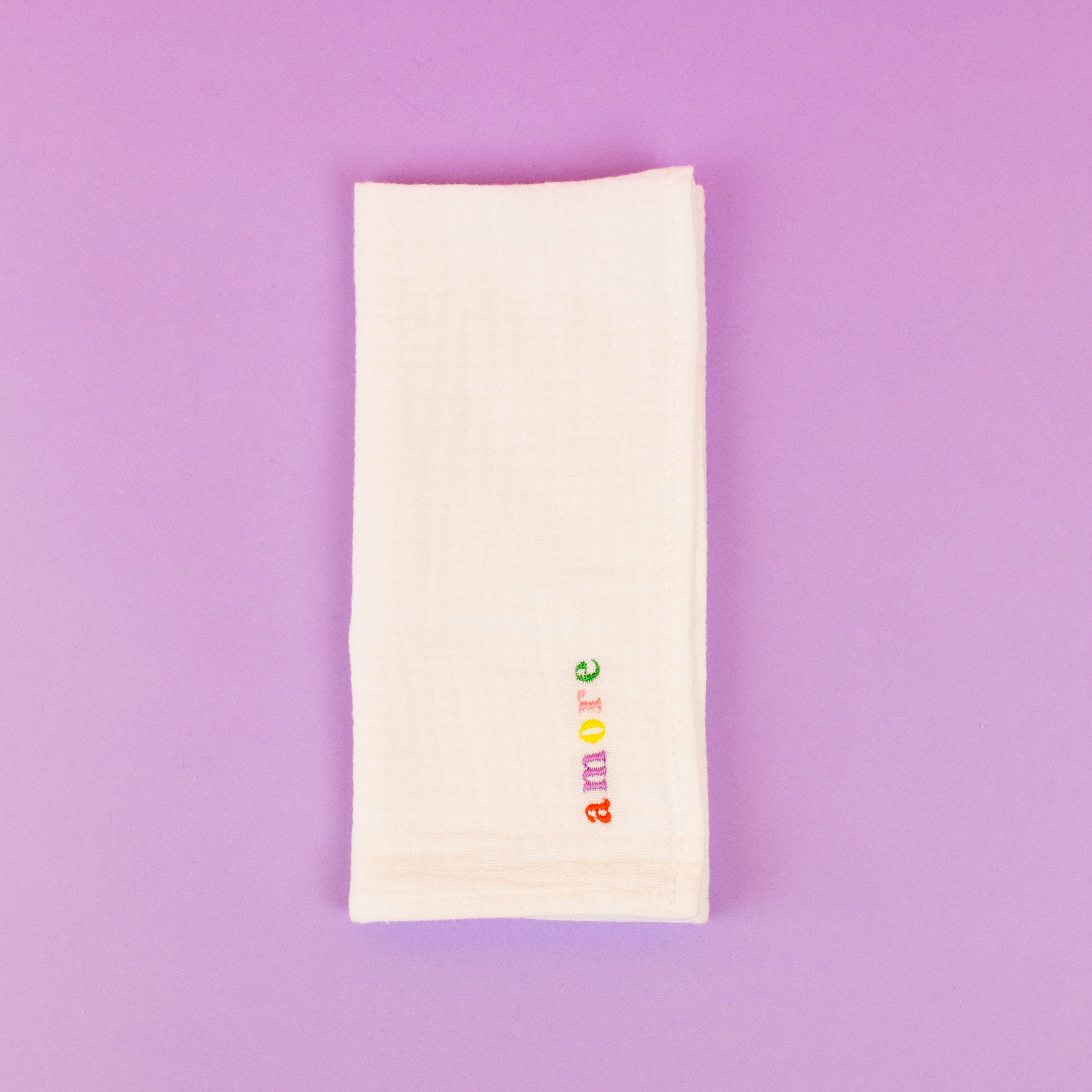 Serviette de table brodée en gaze de coton - Summer - INSIDE Box - Shop - Conseil