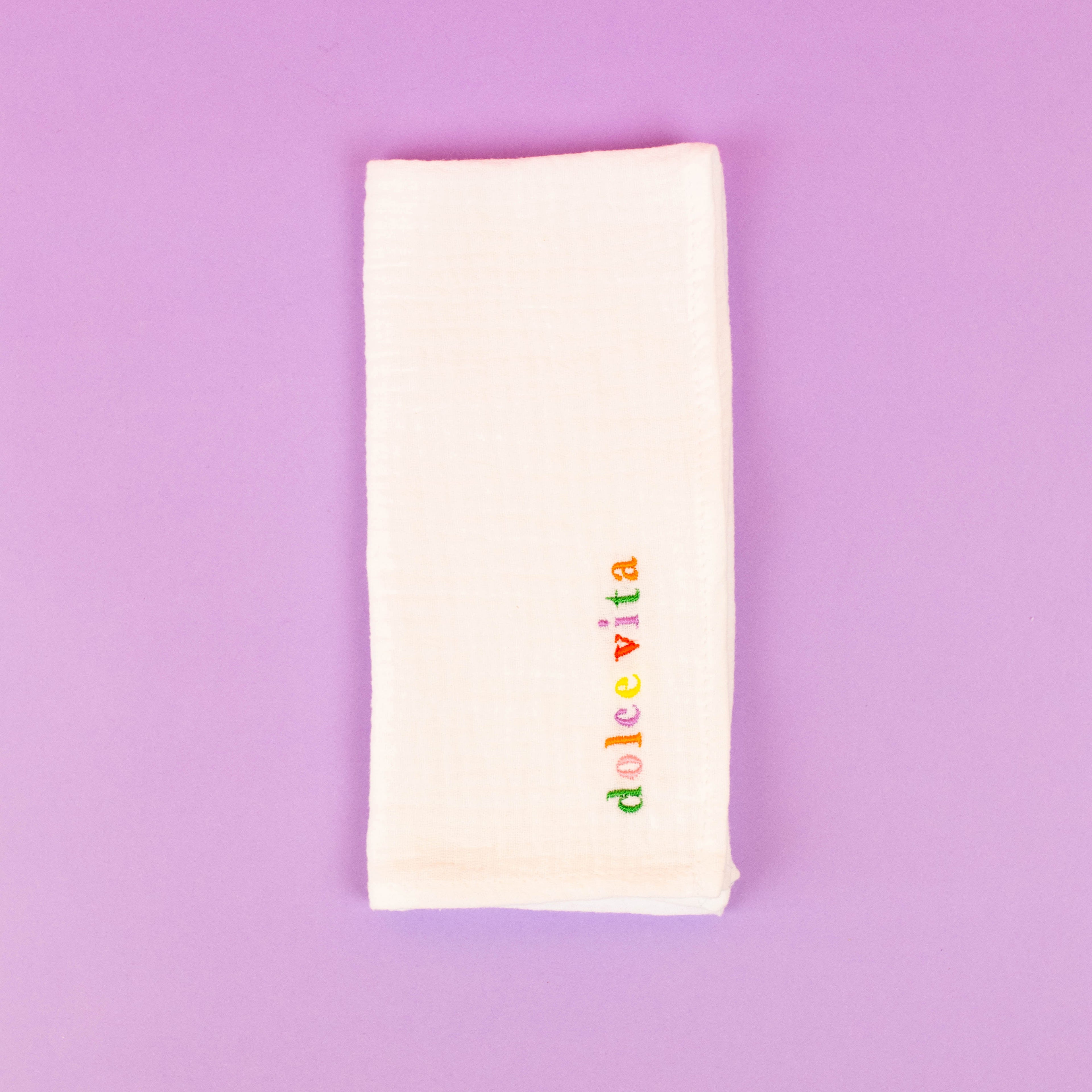 Serviette de table brodée en gaze de coton - Summer - INSIDE Box - Shop - Conseil