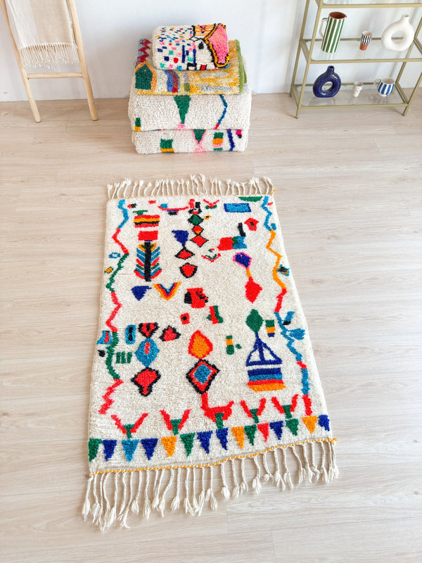 Tapis Berbère Coloré 103 X 181 Cm - N°2214