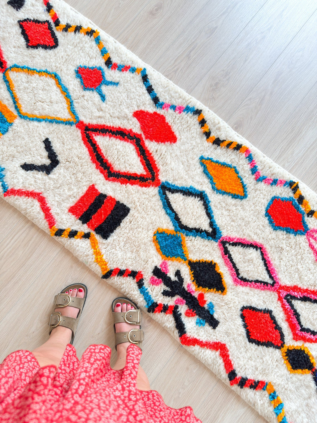 Tapis De Couloir Berbère Coloré 81 X 299 Cm - N°2224