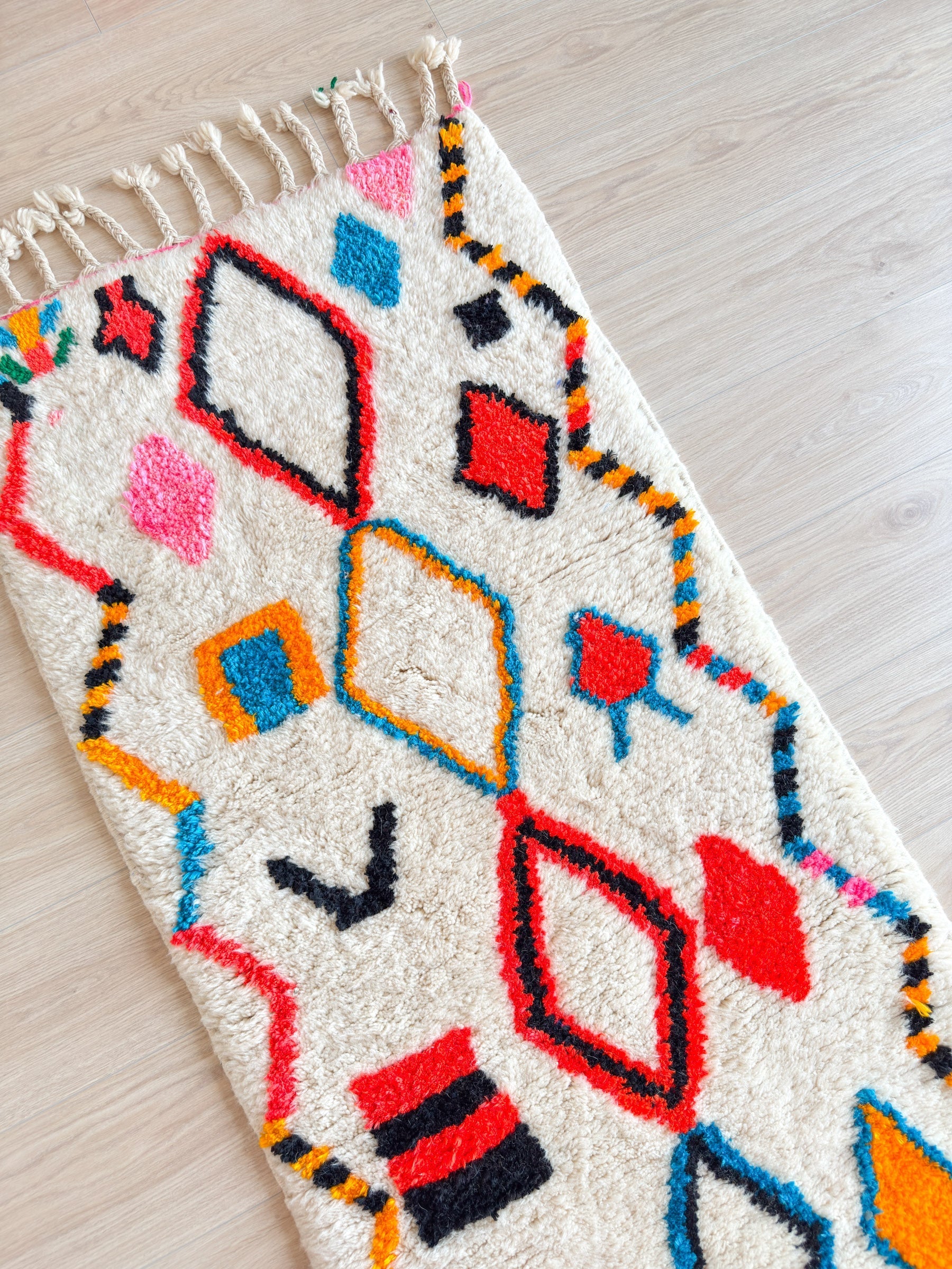 Tapis De Couloir Berbère Coloré 81 X 299 Cm - N°2224