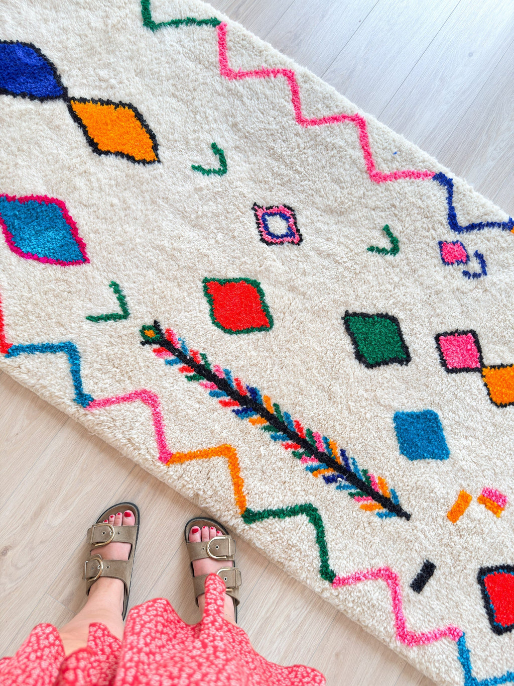 Tapis De Couloir Berbère Coloré 108 X 347 Cm - N°2235