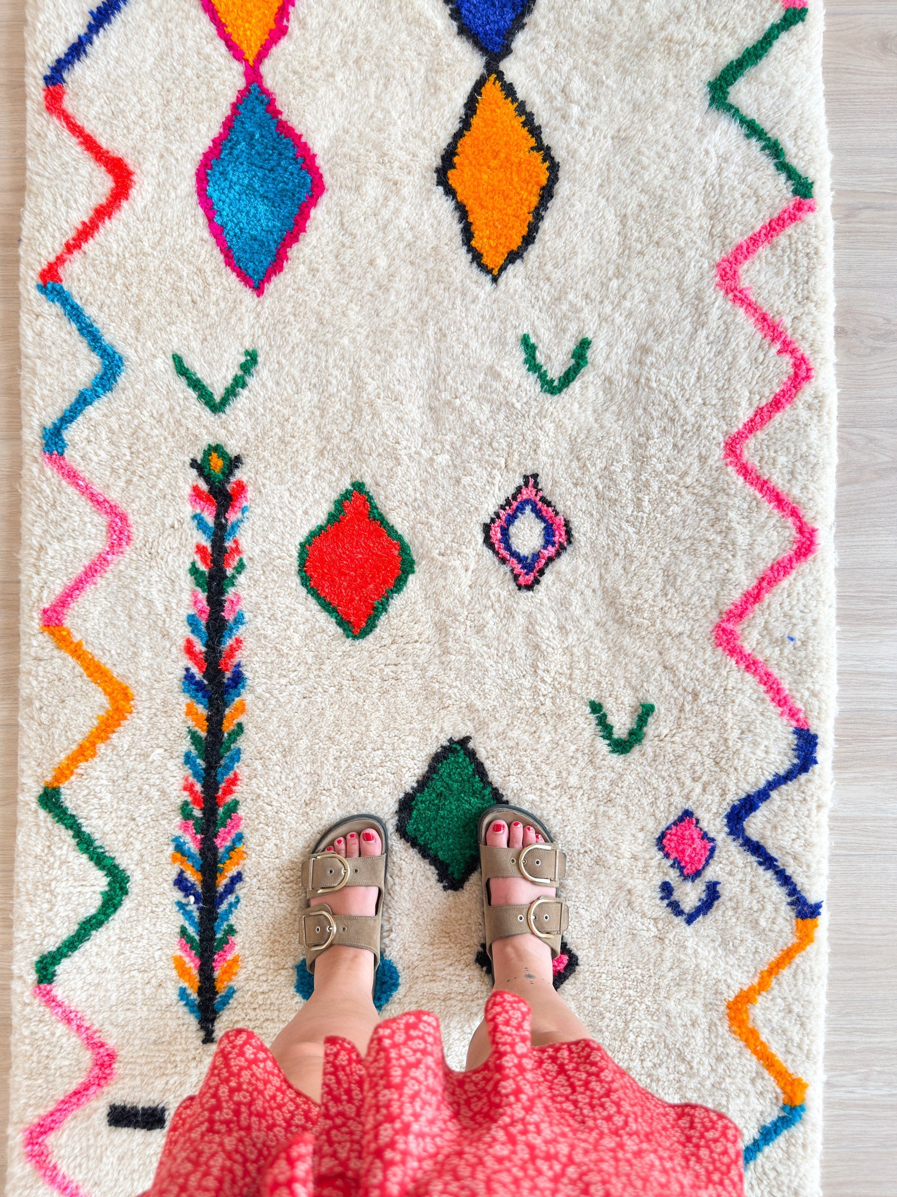 Tapis De Couloir Berbère Coloré 108 X 347 Cm - N°2235